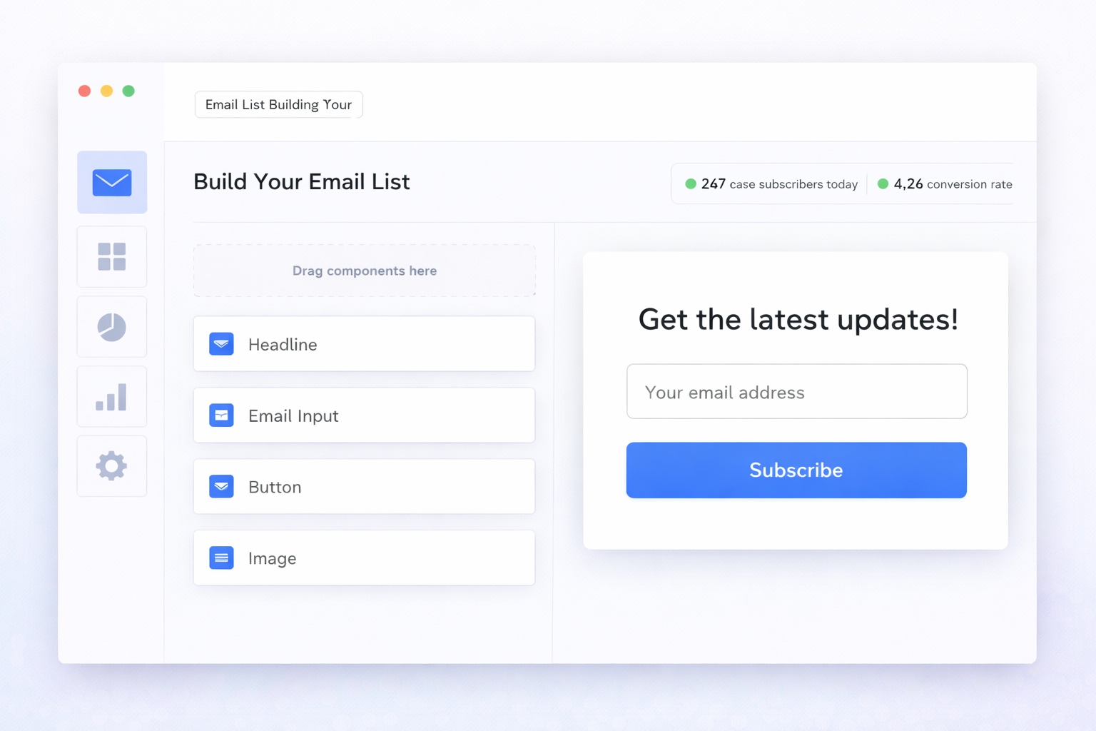 Build Your List interface